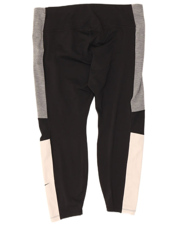 Nike Womens Crop Leggings UK 18 XL Multicoloured Colourblock Sports