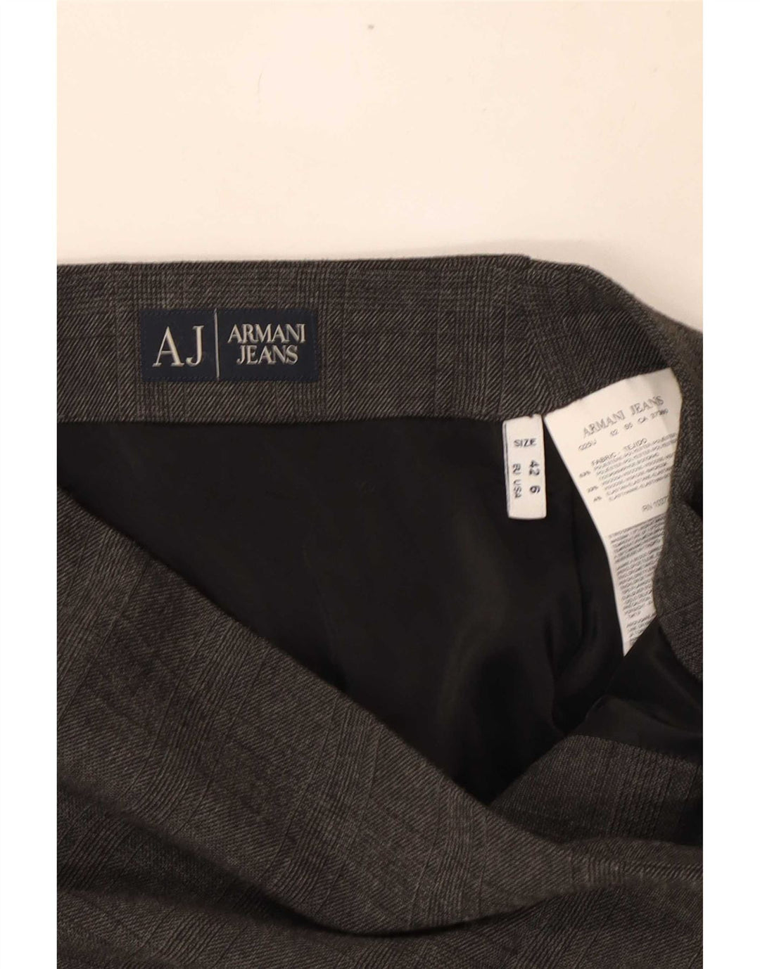 Armani Womens Wrap Skirt US 6 Medium W28 Grey Check Polyester
