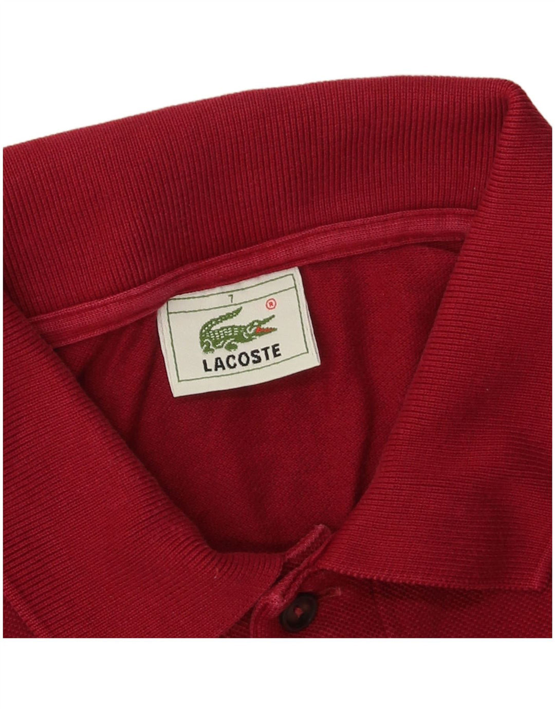 LACOSTE Mens Polo Shirt Size 7 2XL Burgundy Cotton