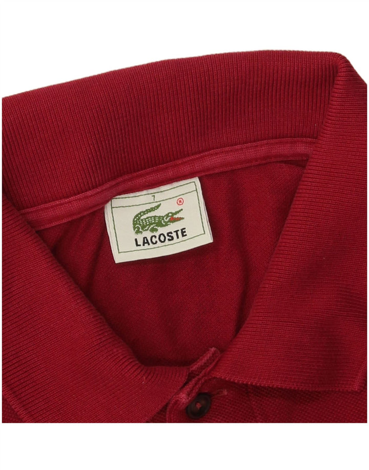 LACOSTE Mens Polo Shirt Size 7 2XL Burgundy Cotton
