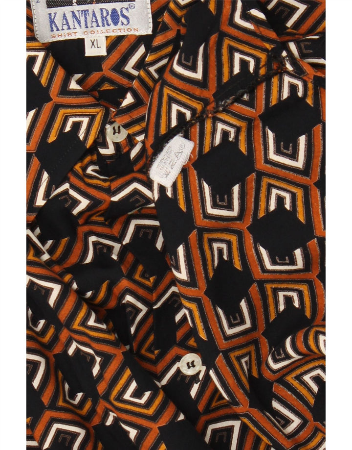 Kantaros Mens Shirt XL Multicoloured Geometric Viscose
