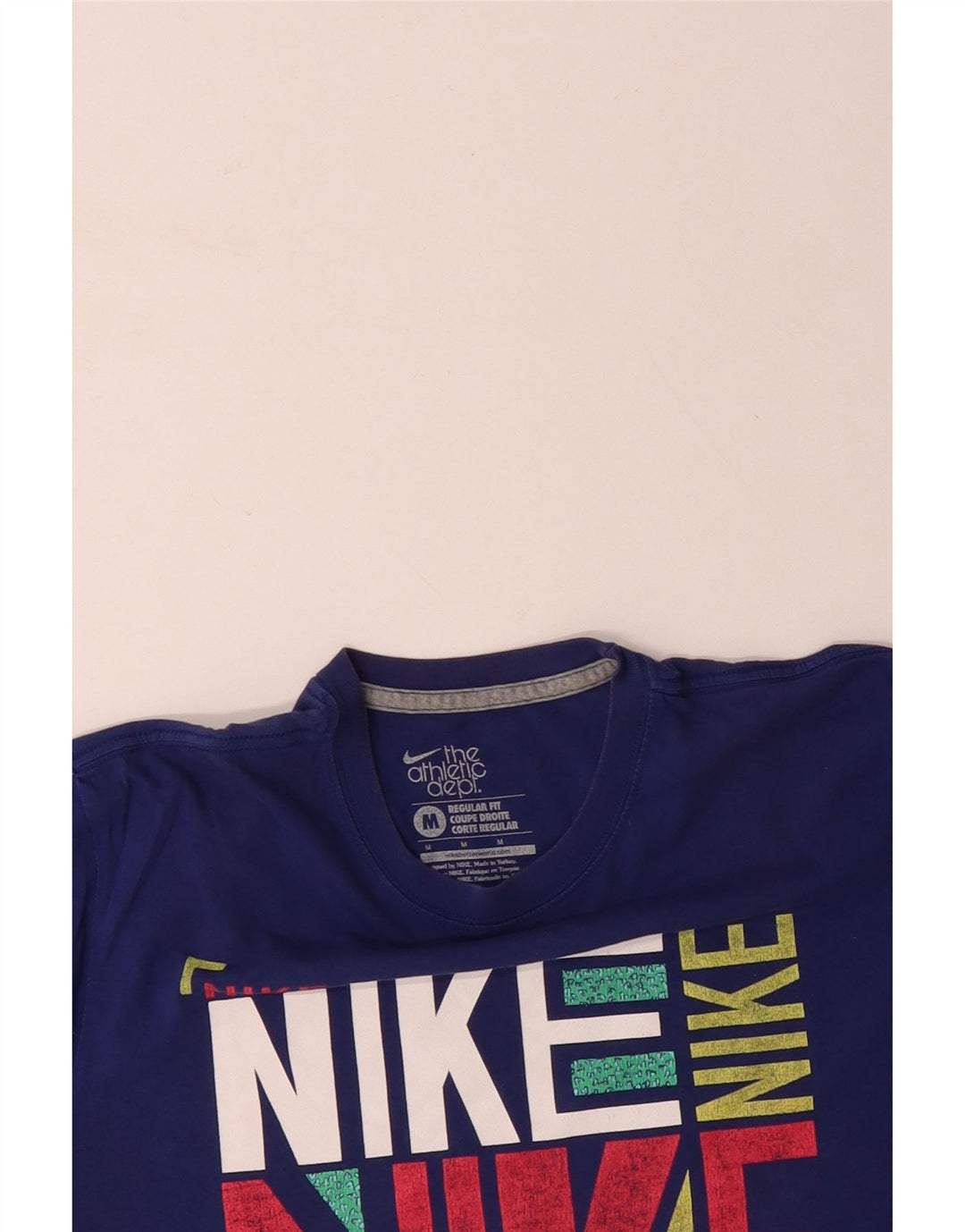 NIKE Mens Regular Fit Graphic T-Shirt Top Medium Blue Cotton