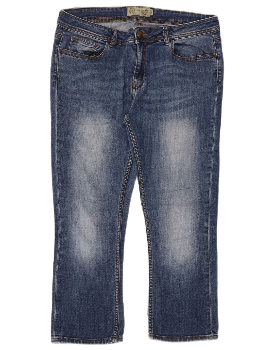 FAT FACE Womens Capri Jeans UK 14 Large W32 L23 Blue