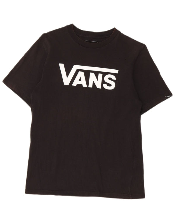Vans Boys Custom Fit Graphic T-Shirt Top 12-13 Years Black Cotton