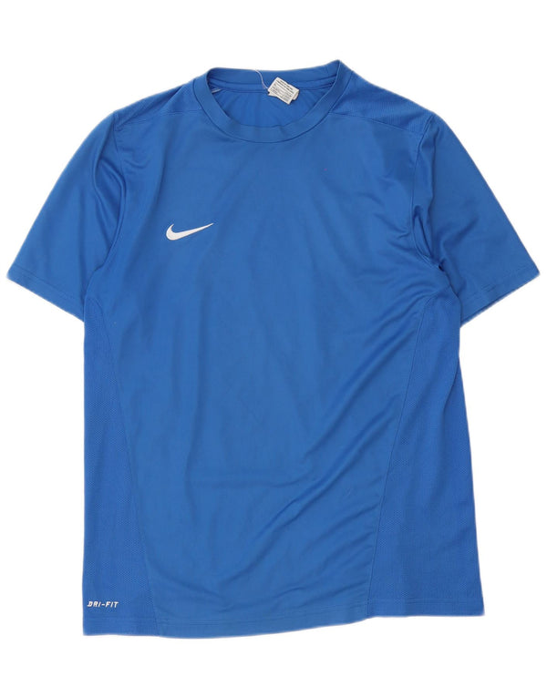 Nike Mens Dri Fit T-Shirt Top UK 39/41 Medium Blue
