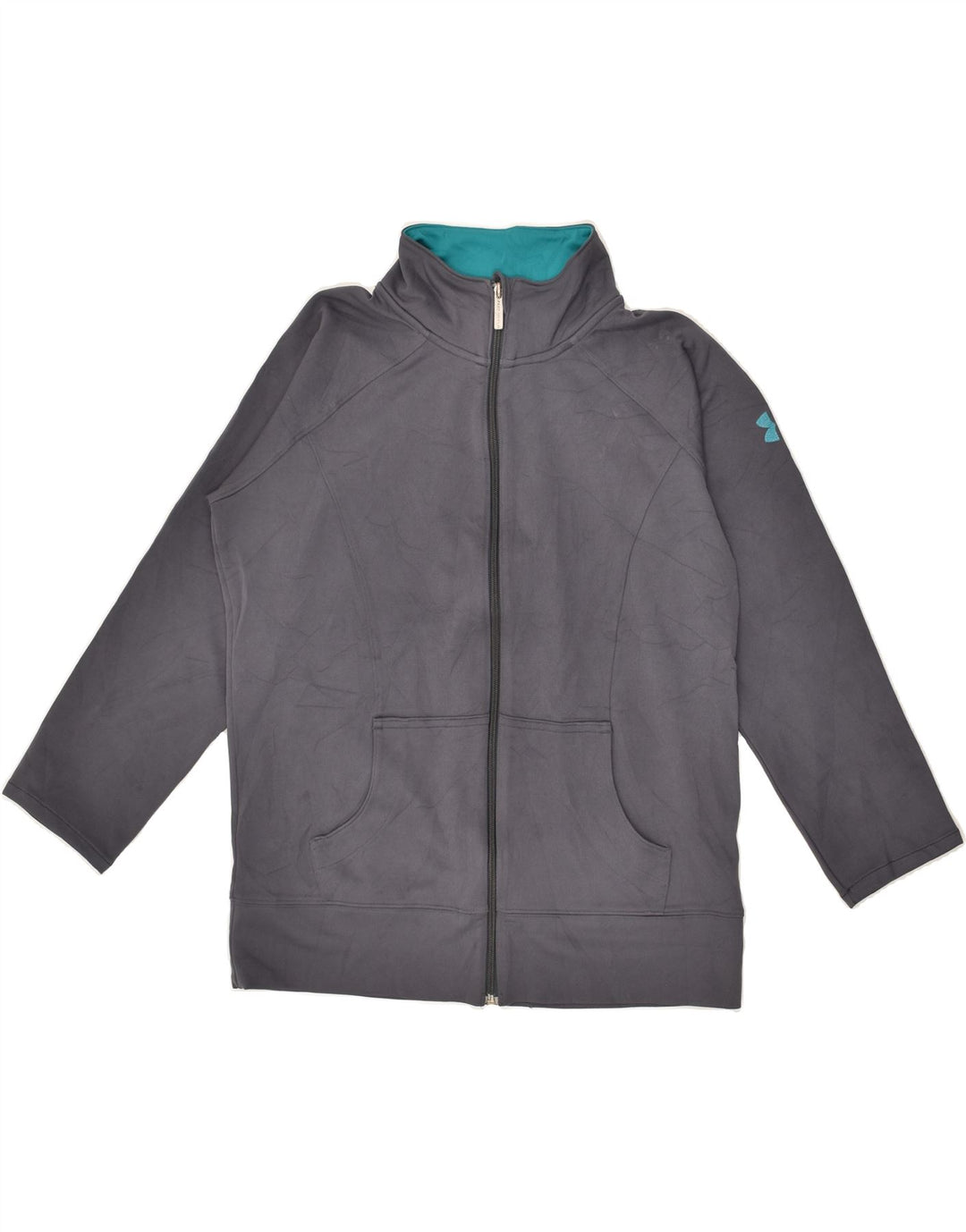 UNDER ARMOUR Womens Tracksuit Top Jacket UK 14 Medium Grey Polyester | Vintage Under Armour | Thrift | Second-Hand Under Armour | Used Clothing | Messina Hembry 