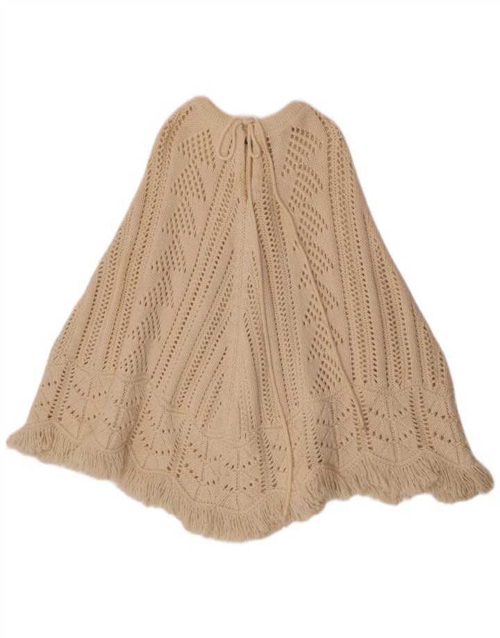 Sisley Womens Poncho Jumper One Size Off White Wool