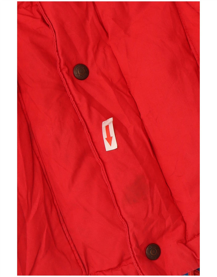 MC Ross Mens Hooded Padded Jacket UK 36 Small Red Cotton