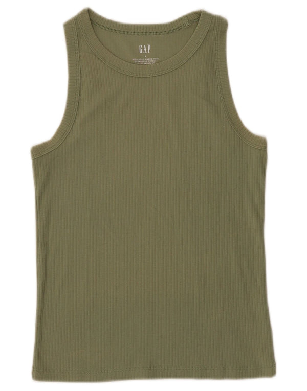 Gap Womens Vest Top UK 8 Small Khaki Cotton