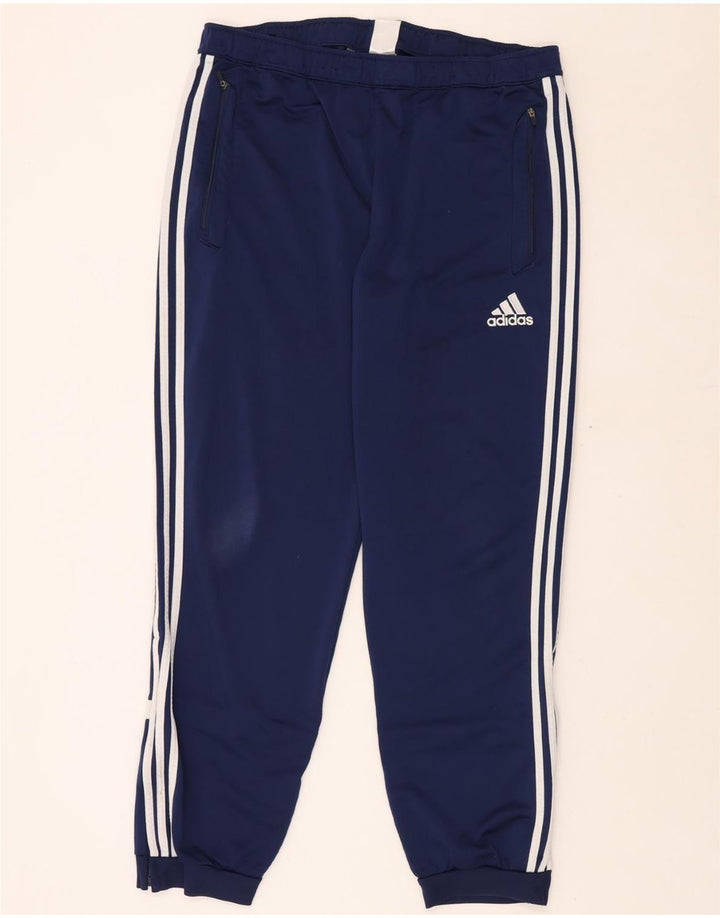 ADIDAS Mens Tracksuit Trousers Joggers XL Navy Blue Polyester