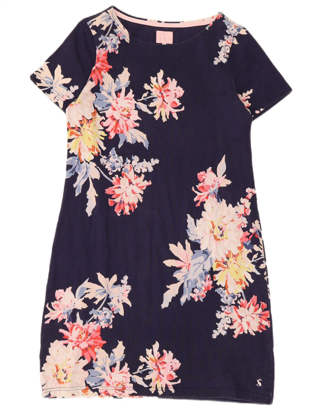 JOULES Womens Sheath Dress UK 12 Medium  Navy Blue Floral Cotton