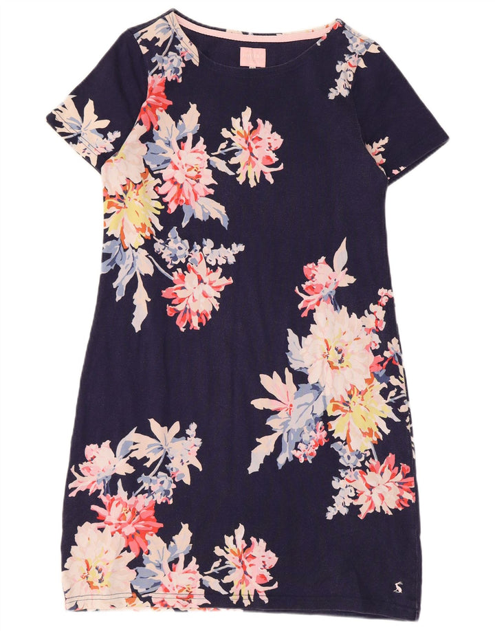 JOULES Womens Sheath Dress UK 12 Medium  Navy Blue Floral Cotton