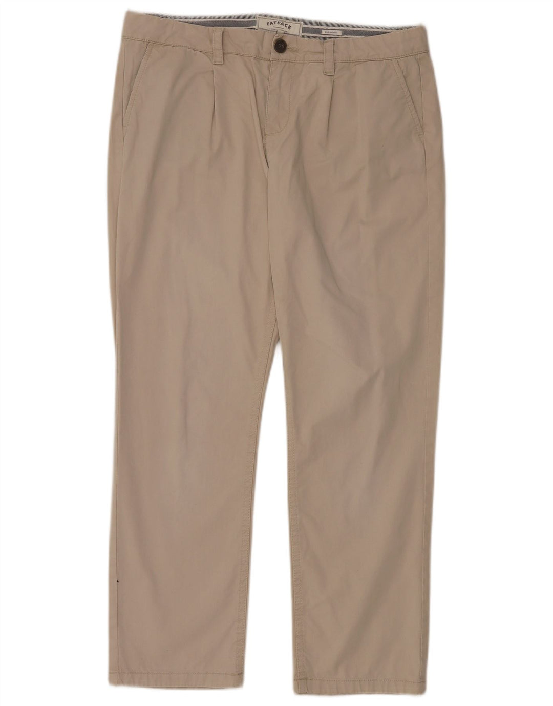 FAT FACE Womens Pegged Chino Trousers UK 12 Medium W32 L28 Beige Cotton