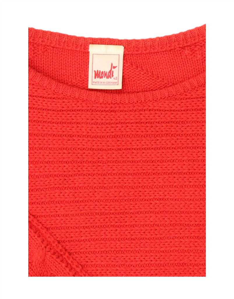 MONDI Womens Boat Neck Jumper Sweater EU 42 Large Red Wool Vintage Mondi and Second-Hand Mondi from Messina Hembry 