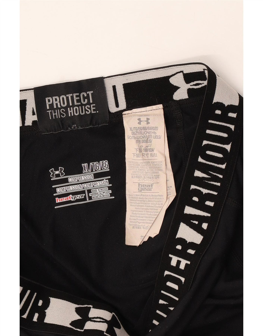 UNDER ARMOUR Womens Heat Gear Graphic Leggings UK 18 XL  Black Colourblock