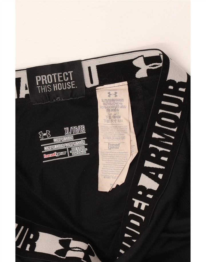 UNDER ARMOUR Womens Heat Gear Graphic Leggings UK 18 XL  Black Colourblock