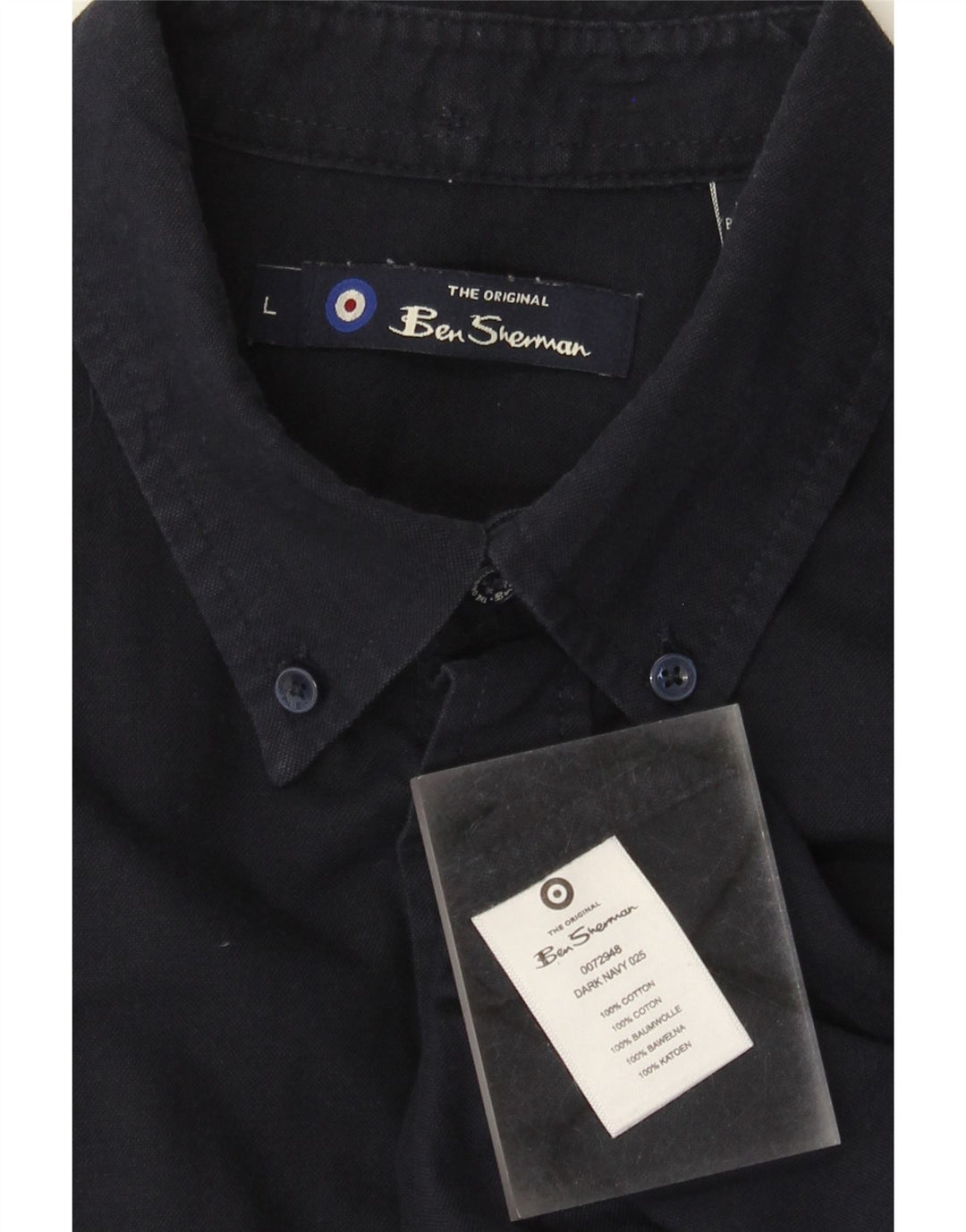 Ben Sherman Mens Shirt Large Navy Blue Cotton