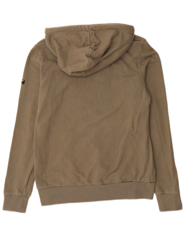 Superdry Womens Graphic Oversized Hoodie Jumper UK 10 Small Khaki Cotton