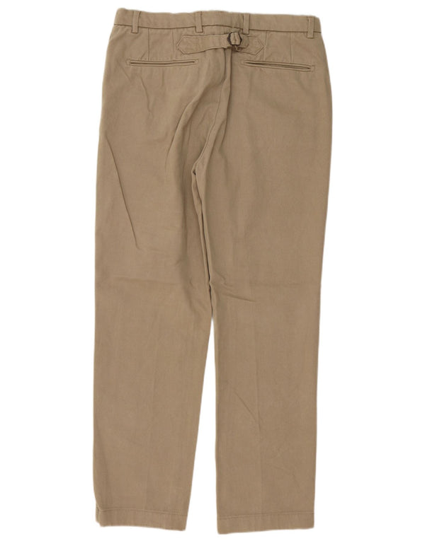 Vintage Mens Straight Chino Trousers W34 L30 Beige