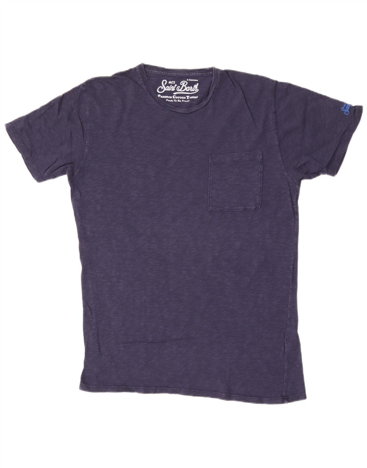 MC2 SAINT BARTH  Mens T-Shirt Top Medium Navy Blue Flecked Cotton