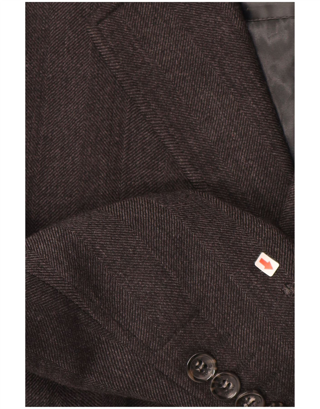 GEOX Mens Overcoat UK 46 3XL Grey Herringbone Wool
