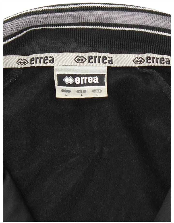 ERREA Mens Tracksuit Top Jacket Large Black Colourblock Polyester