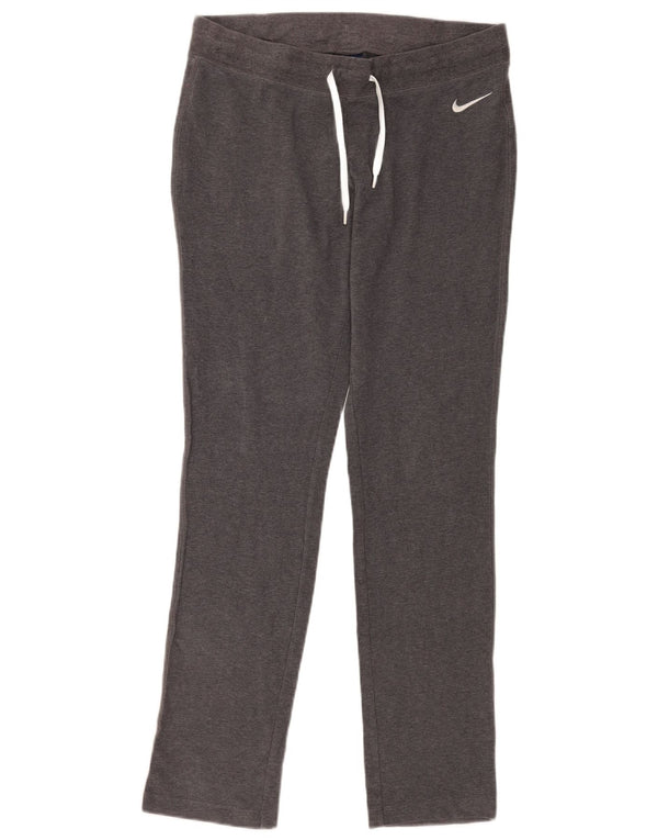 Nike Womens Tracksuit Trousers UK 14 Medium Grey Cotton