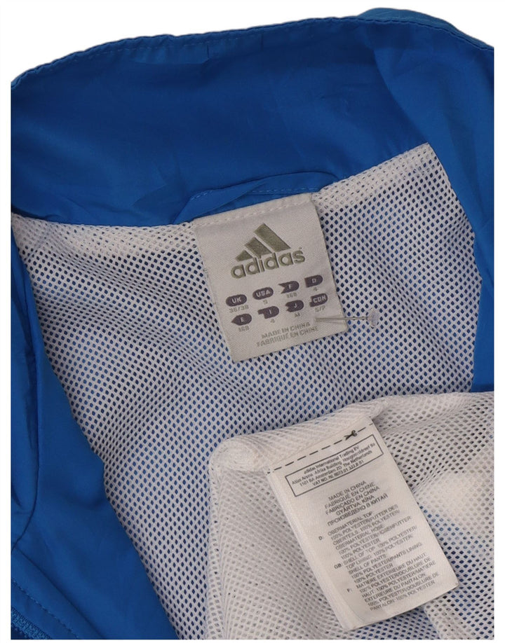 Adidas Mens Rain Jacket UK 36/38 Small Blue Colourblock Polyester