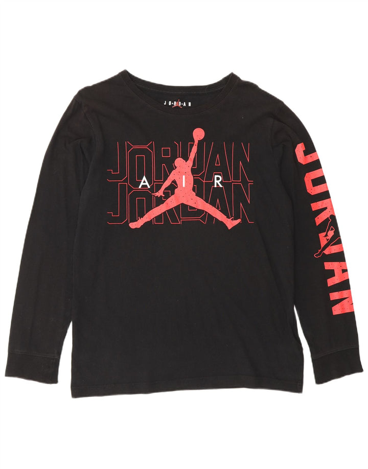 Jordan Boys Graphic Top Long Sleeve 13-14 Years XL Black Cotton