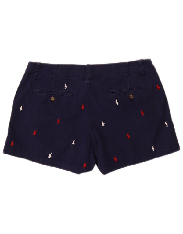 POLO RALPH LAUREN Womens Chino Shorts US 0 XS W30  Navy Blue Spotted
