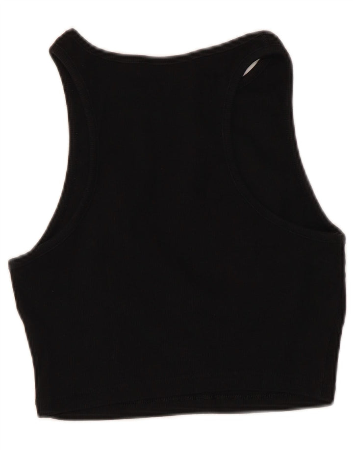 Zara Womens Sleeveless Crop Top UK 14 Large Black