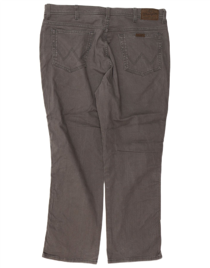 Wrangler Mens Regular Straight Jeans W40 L30 Grey Cotton