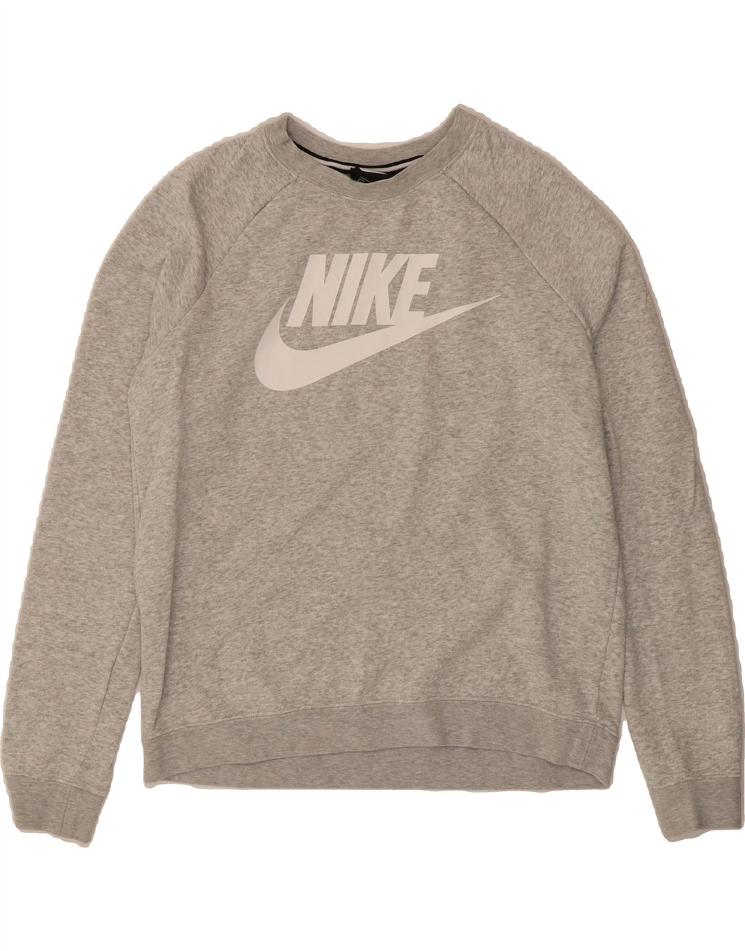 NIKE Womens Graphic Sweatshirt Jumper UK 14 Medium Grey Cotton Vintage Nike and Second-Hand Nike from Messina Hembry 