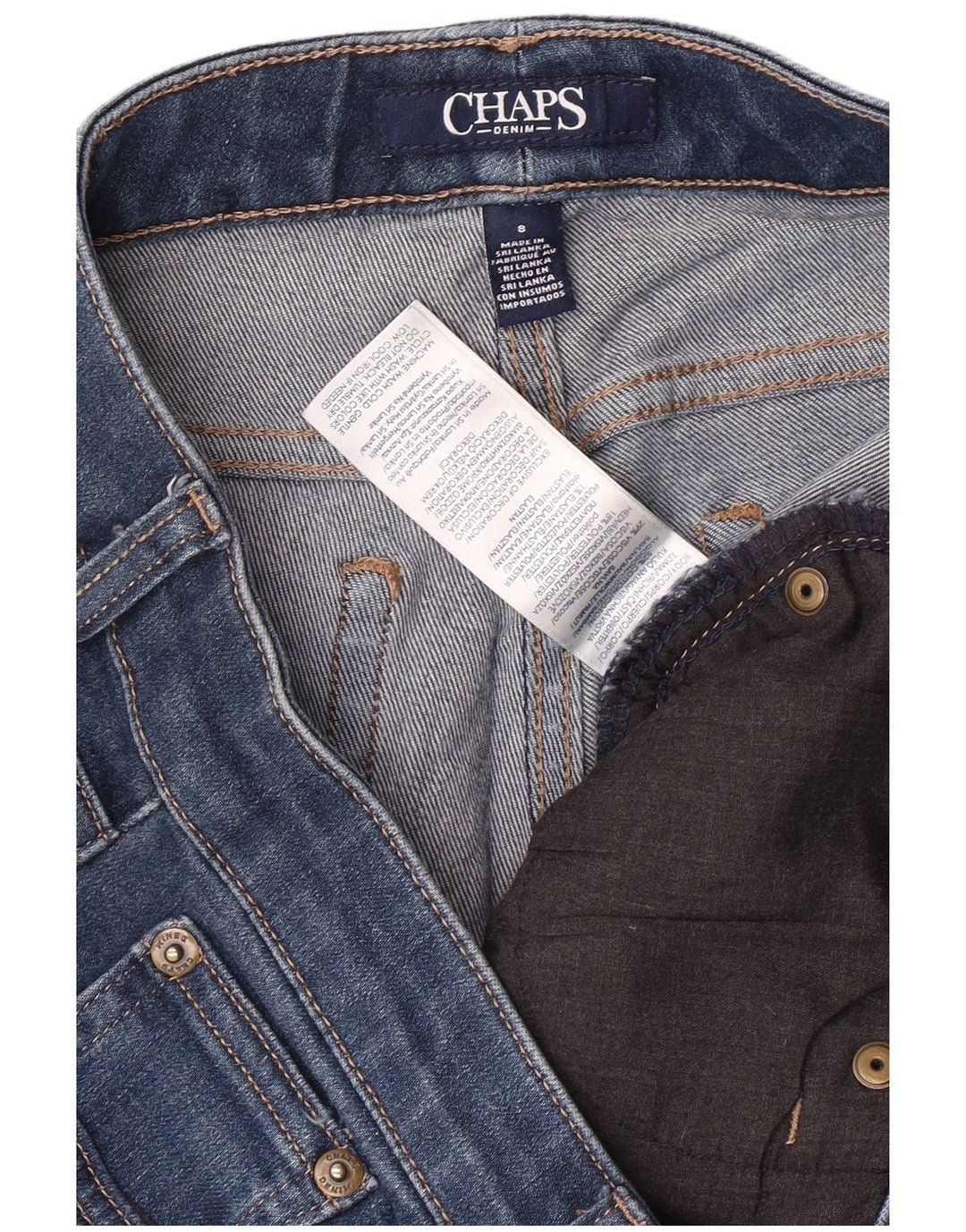 CHAPS Womens Slim Jeans US 8 Medium W30 L30 Blue Cotton