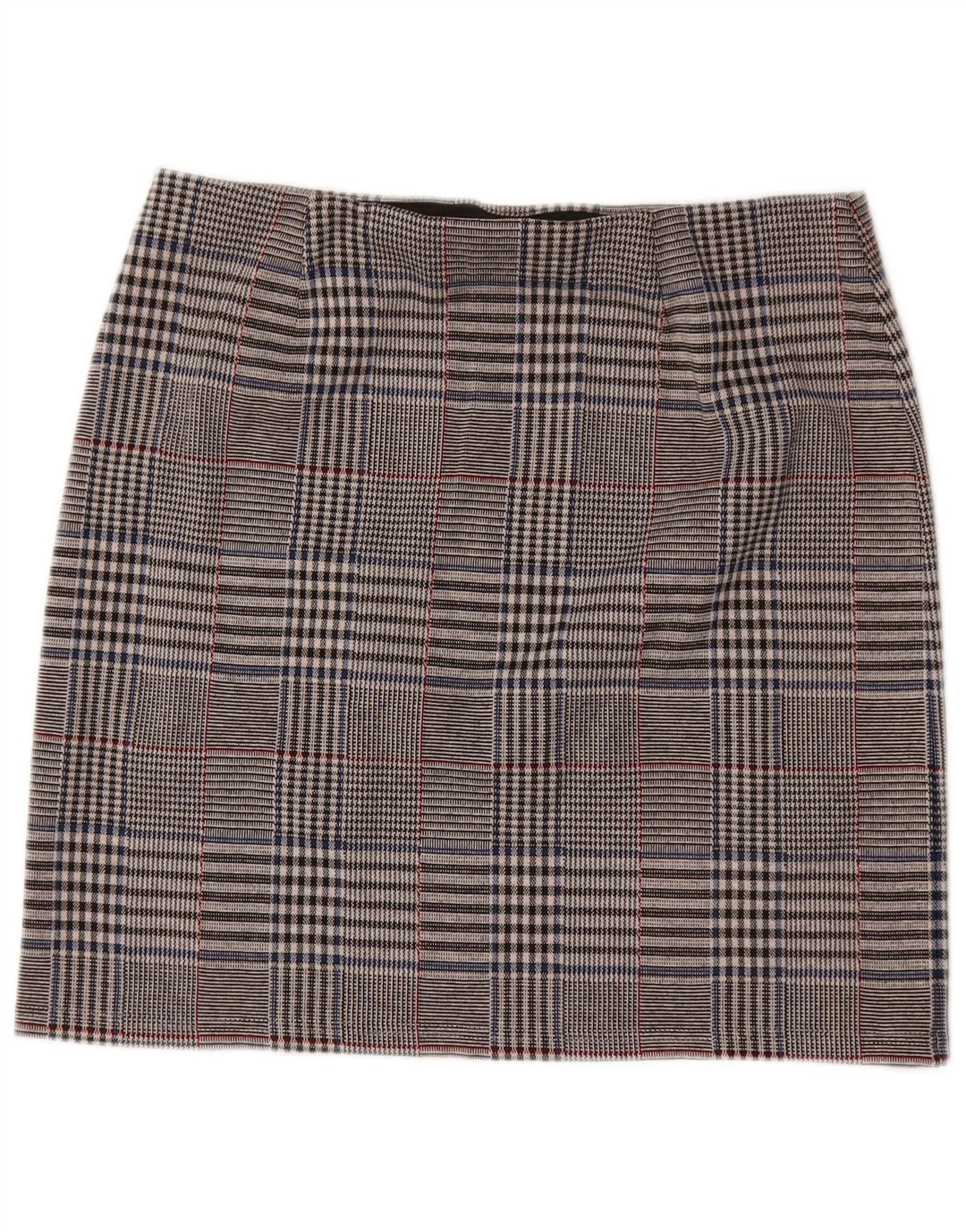 Marks & Spencer Womens Straight Skirt UK 14 Large W32  Grey Check Polyester
