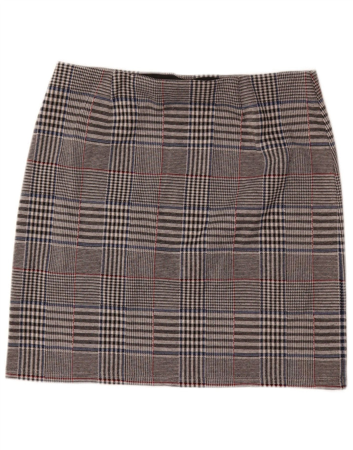 Marks & Spencer Womens Straight Skirt UK 14 Large W32  Grey Check Polyester