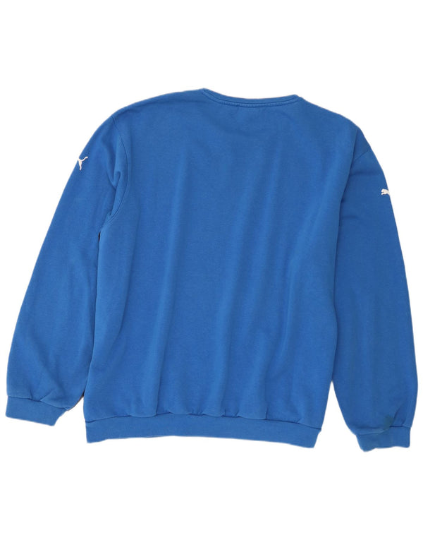 Puma Mens Sweatshirt Jumper 2XL Blue Colourblock Cotton