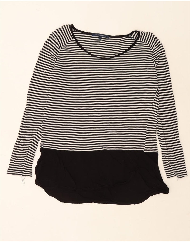 French Connection Womens Tunic Top UK 16 Large White Striped Cotton