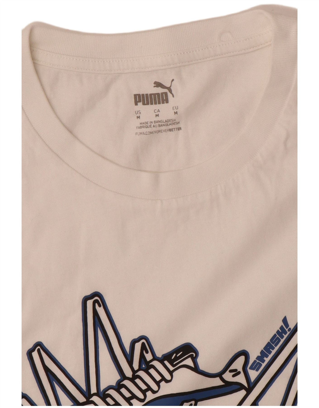 Puma Mens Graphic T-Shirt Top Medium White