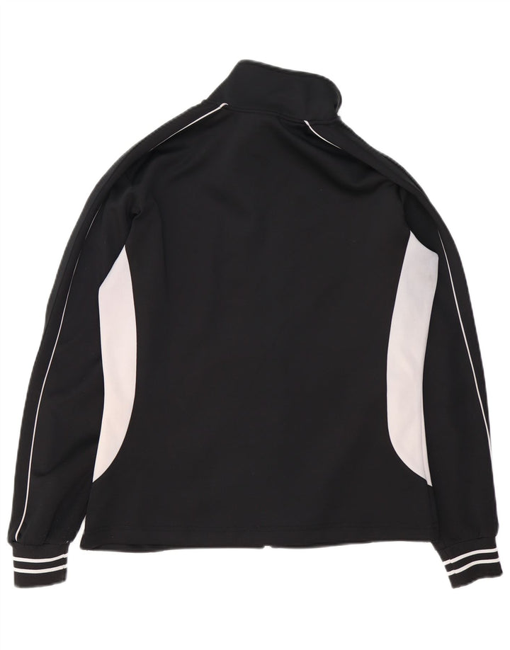 Asics Womens Tracksuit Top Jacket UK 14 Medium Black Colourblock Polyester