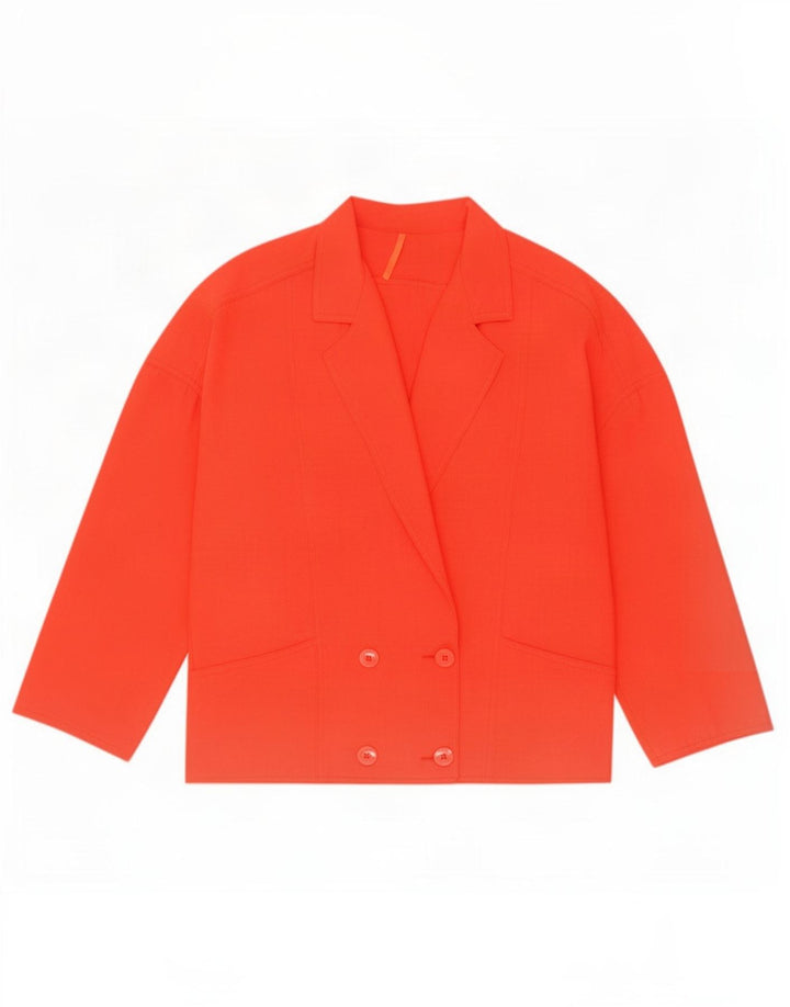Vintage Womens Oversized Double Breasted Blazer Jacket UK 10 Small Red