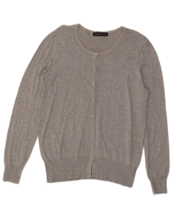 Marks & Spencer Womens Cardigan Sweater UK 16 Large  Grey Flecked Viscose