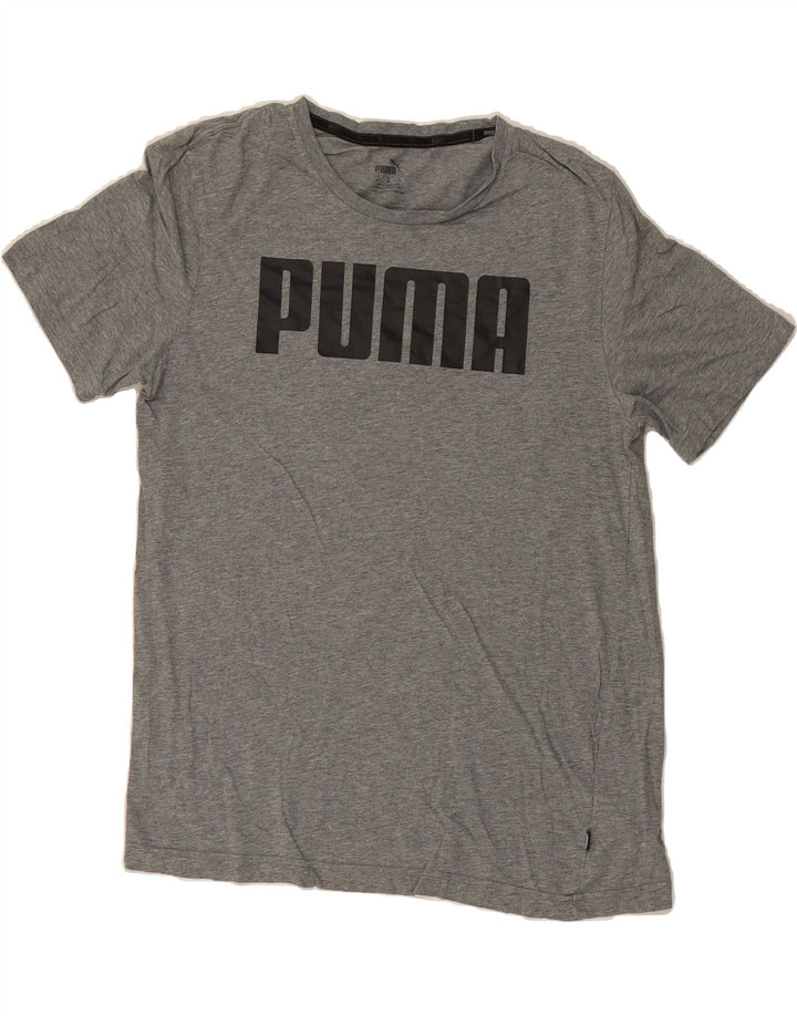 PUMA Mens Graphic T-Shirt Top Medium Grey Cotton Vintage Puma and Second-Hand Puma from Messina Hembry 