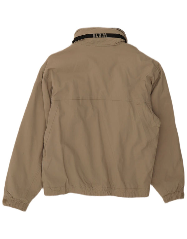Slam Mens Hooded Windbreaker Jacket UK 36 Small Beige Nylon