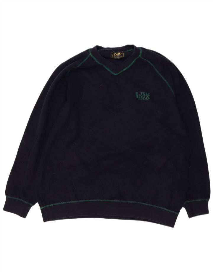 LEE Mens Sweatshirt Jumper XL Navy Blue Cotton