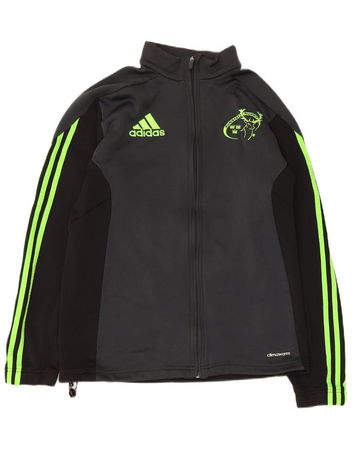 Adidas Womens Munster Rugby Tracksuit Top Jacket UK 14 Medium Grey