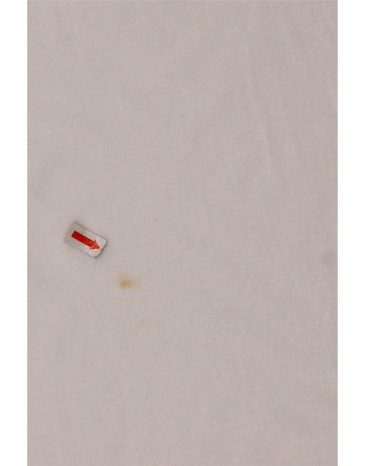 AVIREX Womens Crop Graphic T-Shirt Top UK 22 2XL White Cotton