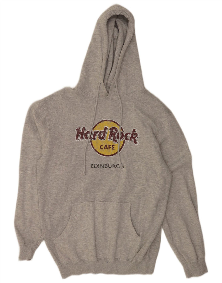 Hard Rock Cafe Mens Edinburgh Graphic Hoodie Jumper Large Grey Flecked