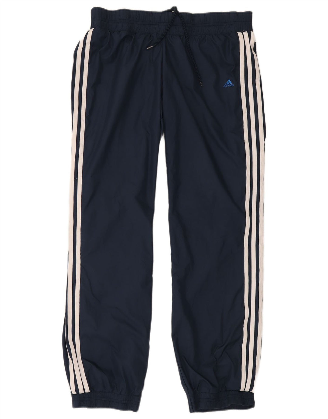 ADIDAS Womens Tracksuit Trousers Joggers UK 10 Small Navy Blue Polyamide