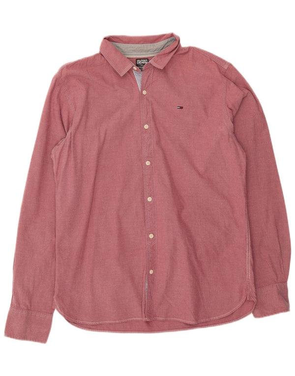 Tommy Hilfiger Mens Shirt Large Pink Cotton